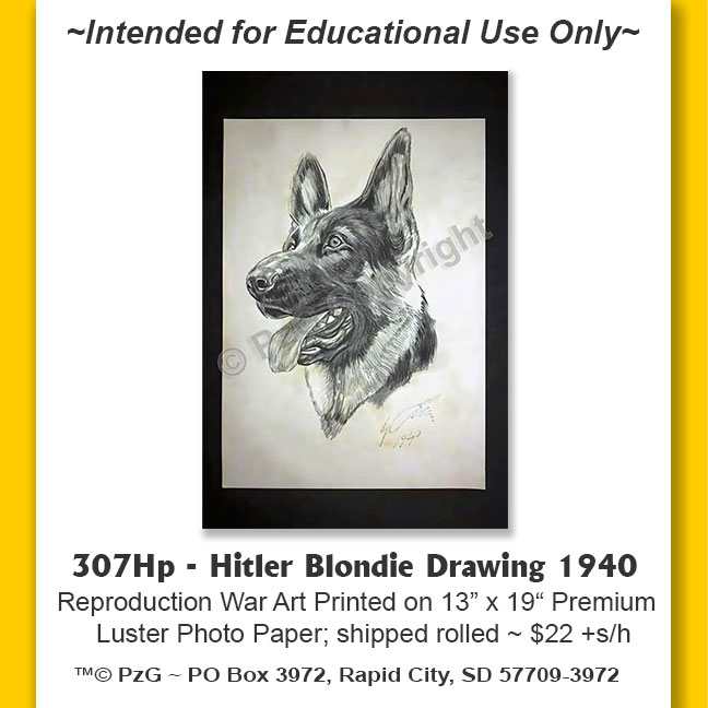 Poster: Hitler Blondie  Drawing 1940 (Hitler Paintings)