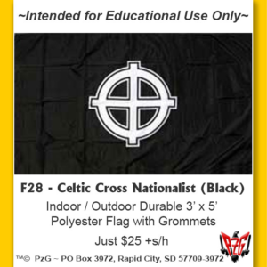 F28 - Celtic Cross Nationalist Flag (Black)