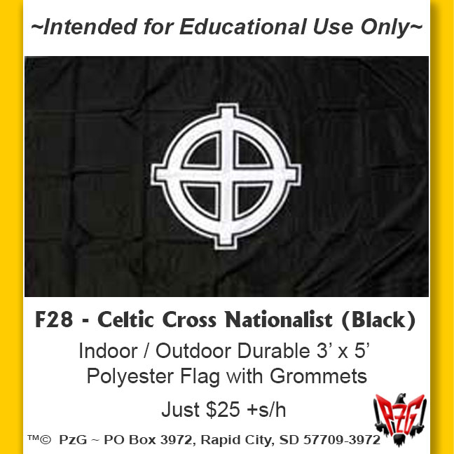 F28 - Celtic Cross Nationalist Flag (Black)
